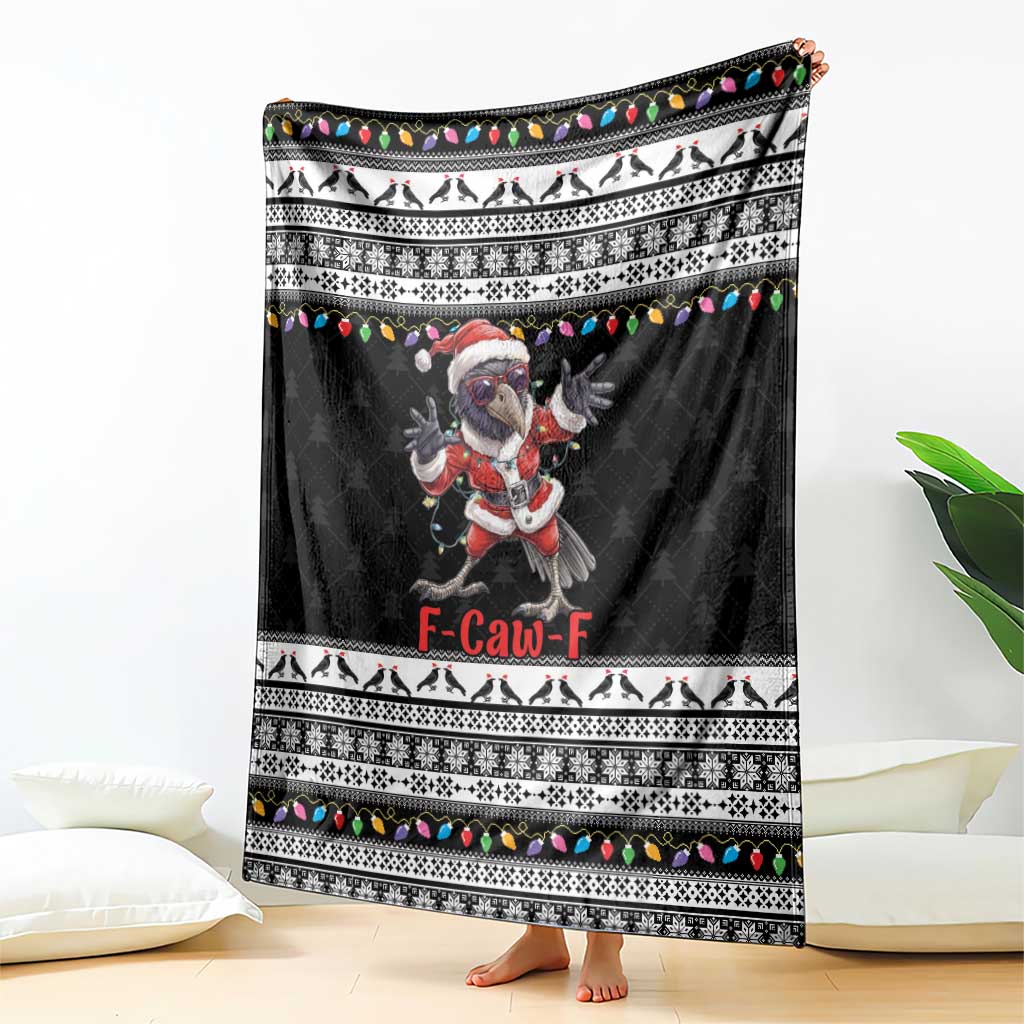 F Caw F Raven Christmas Blanket Funny Santa Crow - Wonder Print Shop