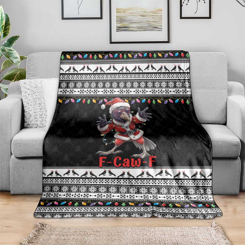 F Caw F Raven Christmas Blanket Funny Santa Crow - Wonder Print Shop