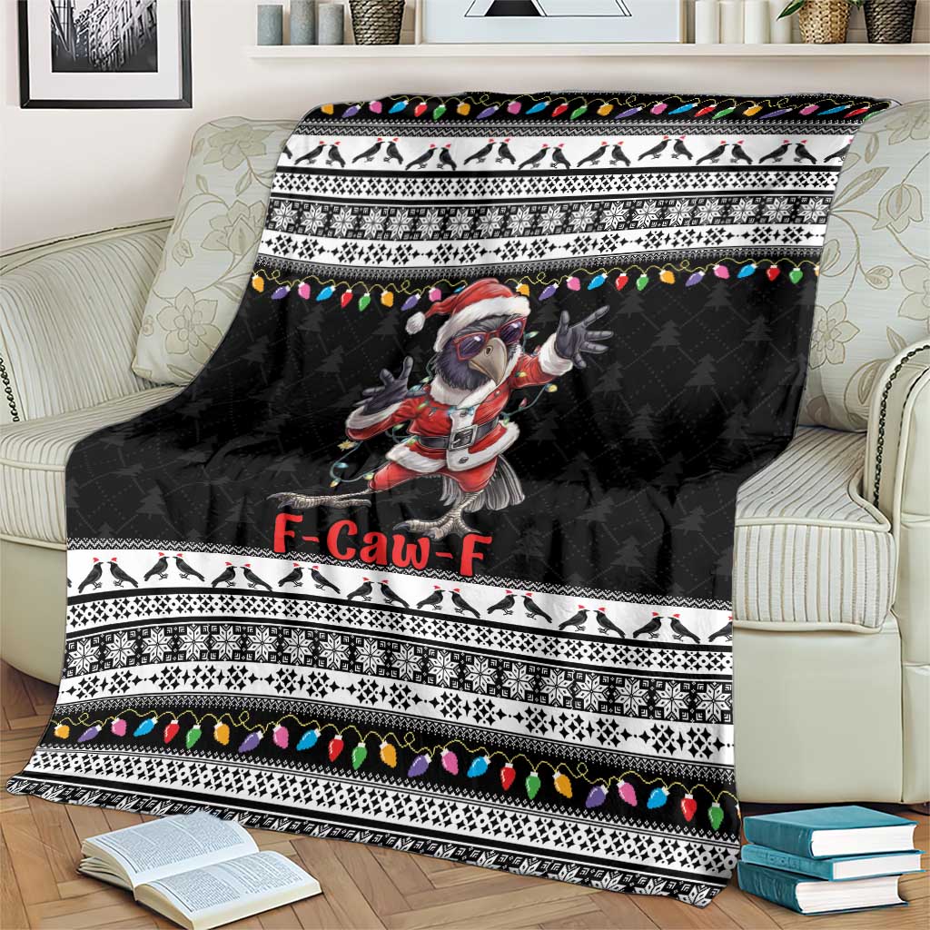 F Caw F Raven Christmas Blanket Funny Santa Crow - Wonder Print Shop