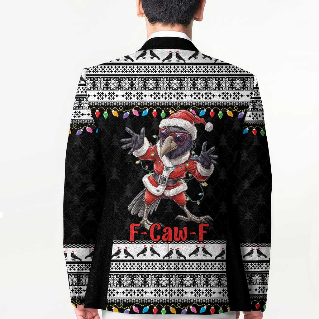 F Caw F Raven Christmas Blazer Funny Santa Crow - Wonder Print Shop