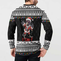 F Caw F Raven Christmas Button Sweatshirt Funny Santa Crow - Wonder Print Shop