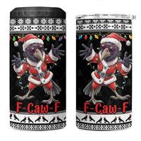 F Caw F Raven Christmas 4 in 1 Can Cooler Tumbler Funny Santa Crow - Wonder Print Shop