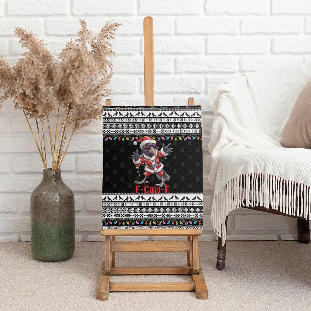 F Caw F Raven Christmas Canvas Wall Art Funny Santa Crow - Wonder Print Shop