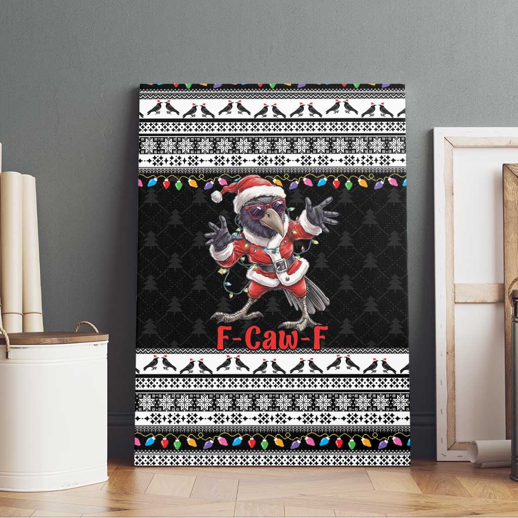 F Caw F Raven Christmas Canvas Wall Art Funny Santa Crow - Wonder Print Shop