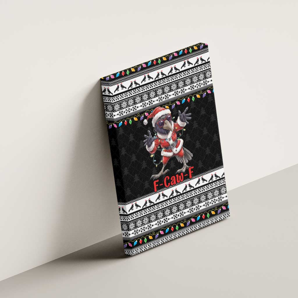 F Caw F Raven Christmas Canvas Wall Art Funny Santa Crow - Wonder Print Shop