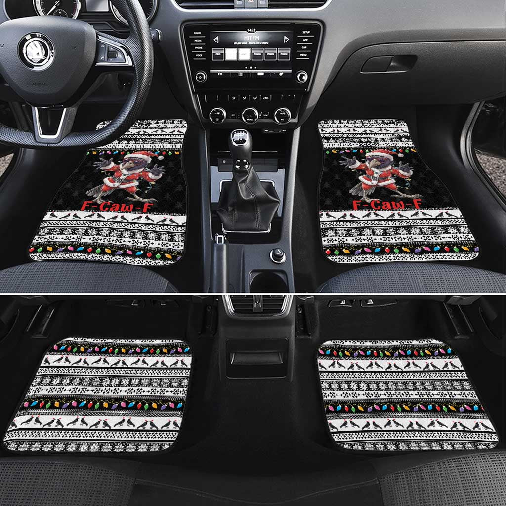 F Caw F Raven Christmas Car Mats Funny Santa Crow - Wonder Print Shop