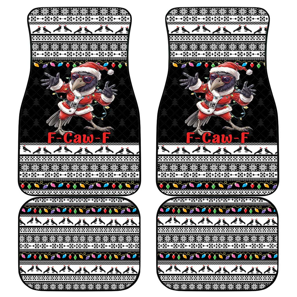 F Caw F Raven Christmas Car Mats Funny Santa Crow - Wonder Print Shop