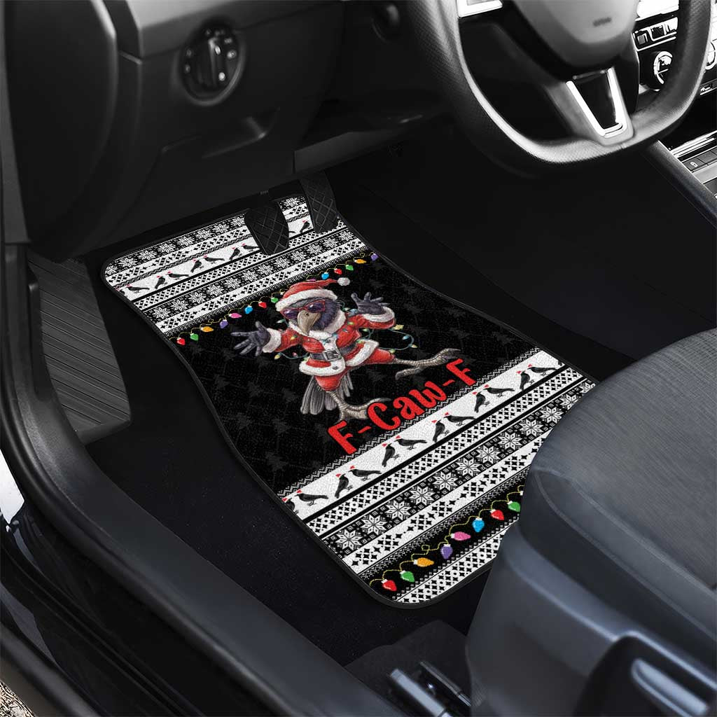 F Caw F Raven Christmas Car Mats Funny Santa Crow - Wonder Print Shop