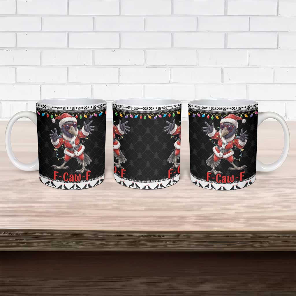 F Caw F Raven Christmas Ceramic Mug Funny Santa Crow - Wonder Print Shop