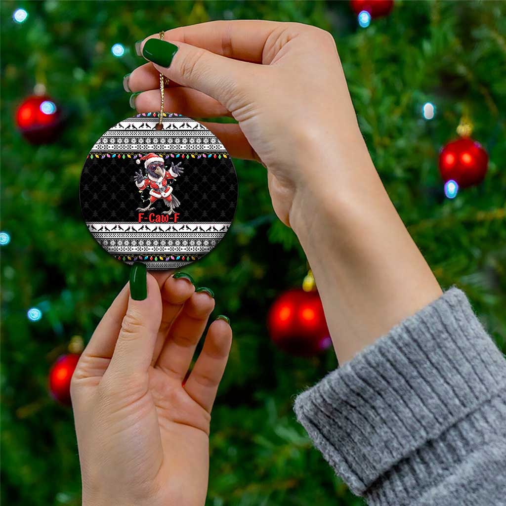 F Caw F Raven Christmas Ceramic Ornament Funny Santa Crow - Wonder Print Shop