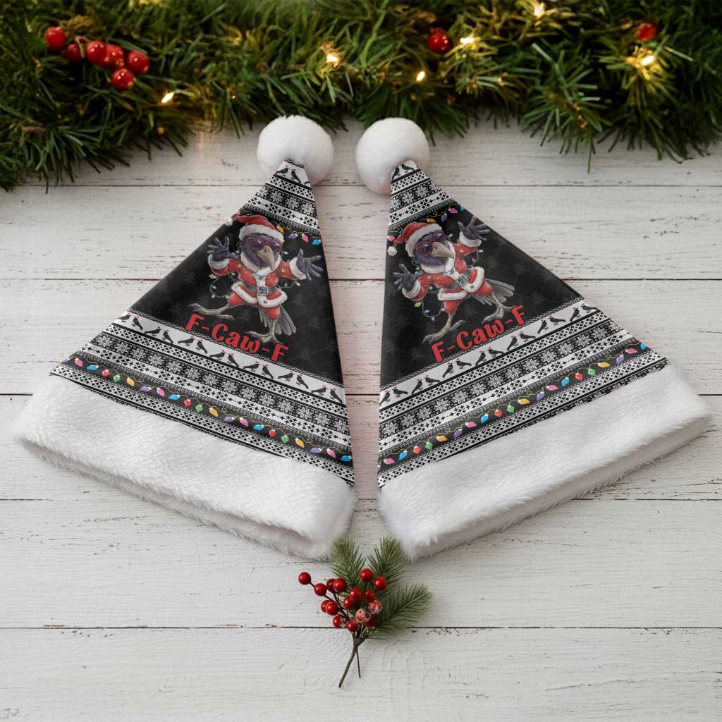 F Caw F Raven Christmas Santa Hat Funny Santa Crow - Wonder Print Shop