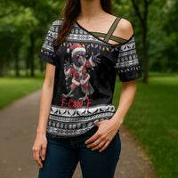F Caw F Raven Christmas Cross Shoulder Shirt Funny Santa Crow - Wonder Print Shop