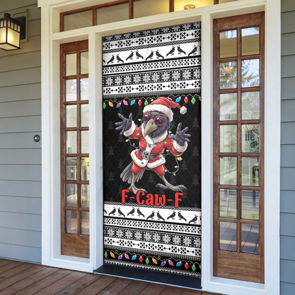 F Caw F Raven Christmas Door Cover Funny Santa Crow - Wonder Print Shop