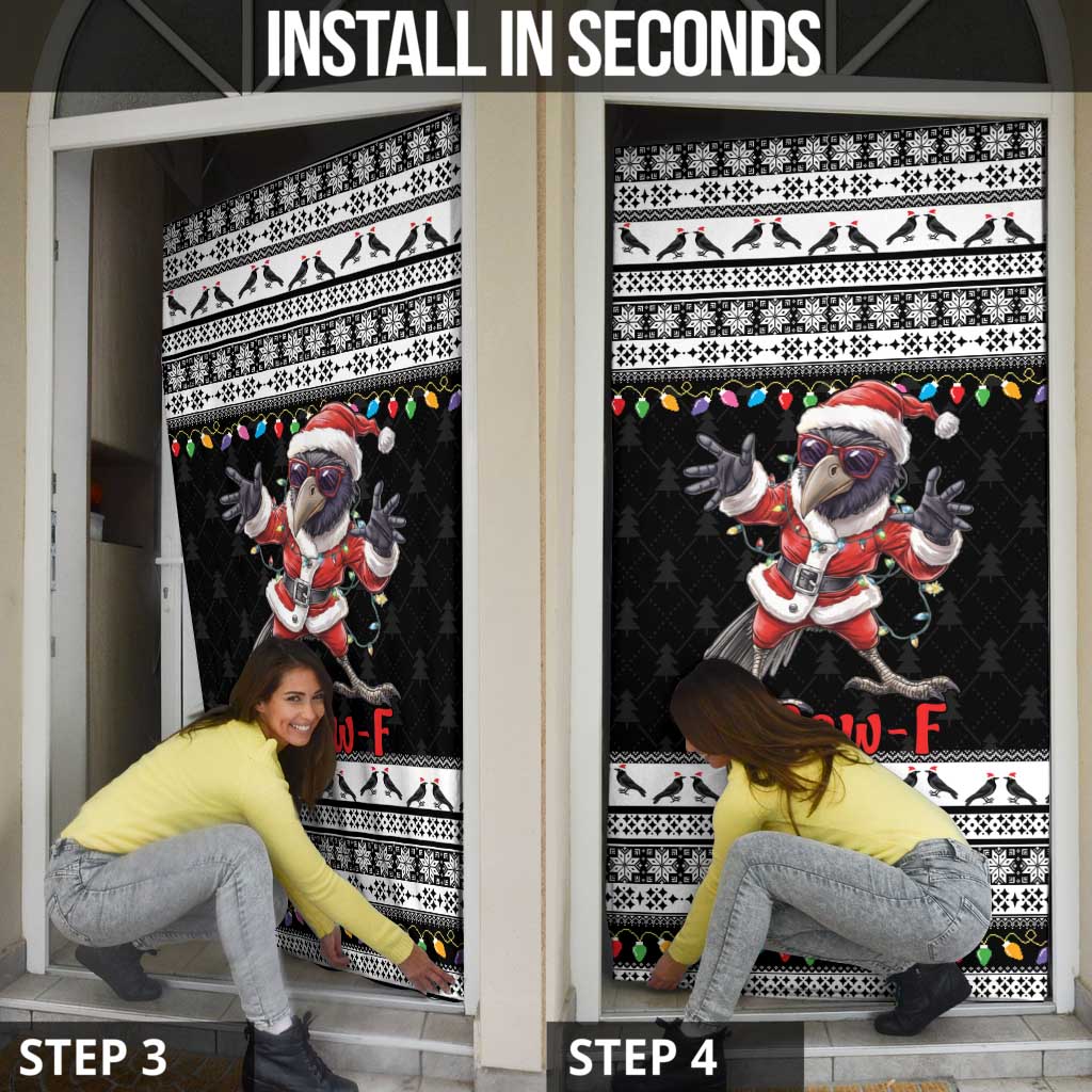 F Caw F Raven Christmas Door Cover Funny Santa Crow - Wonder Print Shop