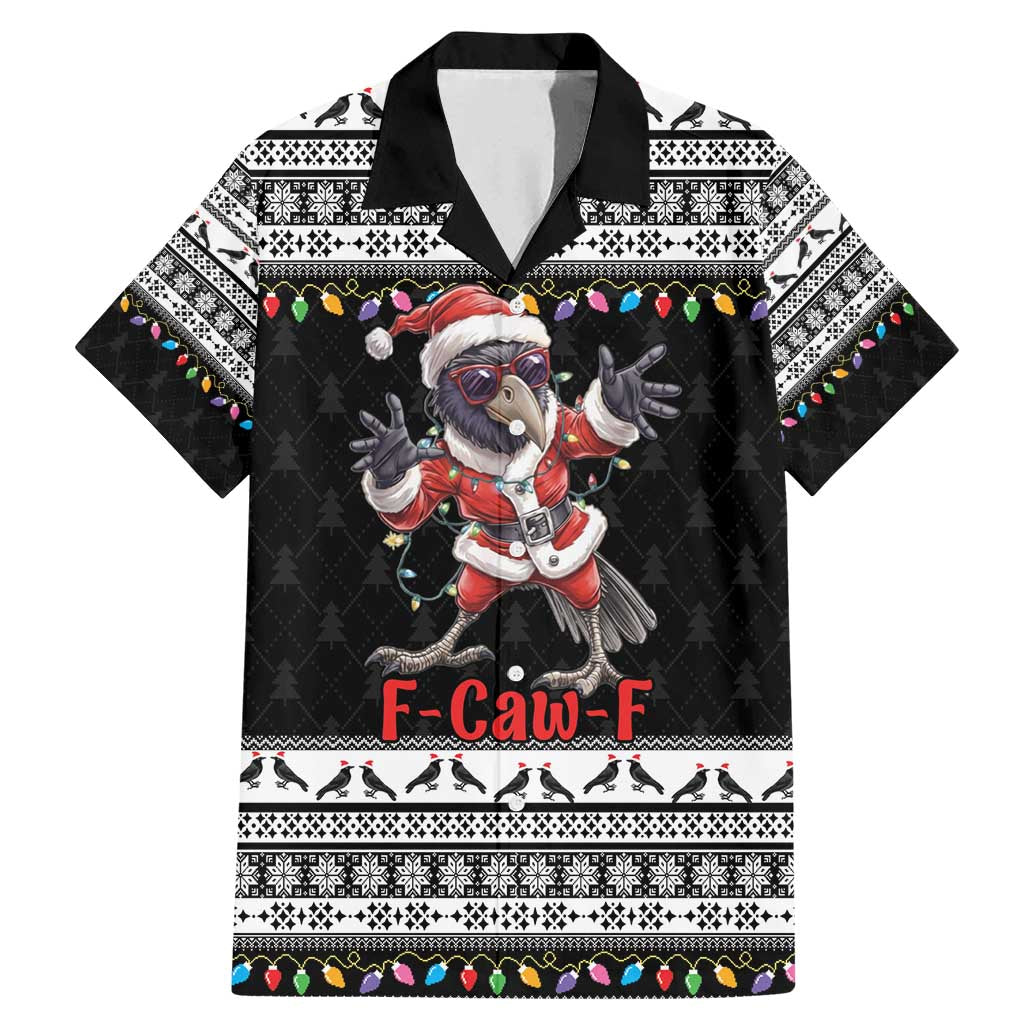 F Caw F Raven Christmas Family Matching Mermaid Dress and Hawaiian Shirt Funny Santa Crow - Wonder Print Shop