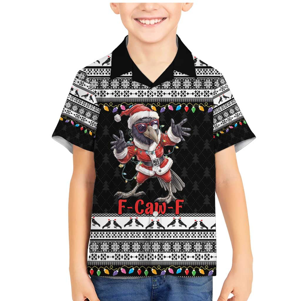 F Caw F Raven Christmas Family Matching Mermaid Dress and Hawaiian Shirt Funny Santa Crow - Wonder Print Shop
