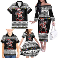 F Caw F Raven Christmas Family Matching Off The Shoulder Long Sleeve Dress and Hawaiian Shirt Funny Santa Crow - Wonder Print Shop