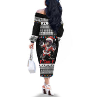 F Caw F Raven Christmas Family Matching Off The Shoulder Long Sleeve Dress and Hawaiian Shirt Funny Santa Crow - Wonder Print Shop