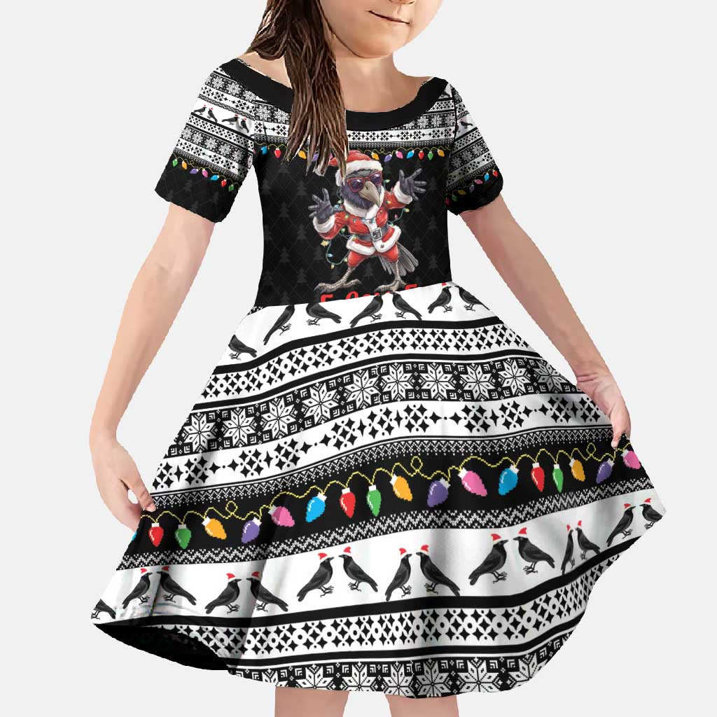 F Caw F Raven Christmas Family Matching Off Shoulder Maxi Dress and Hawaiian Shirt Funny Santa Crow - Wonder Print Shop