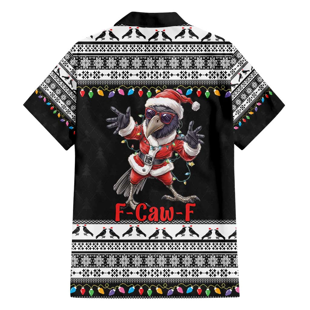 F Caw F Raven Christmas Family Matching Off Shoulder Short Dress and Hawaiian Shirt Funny Santa Crow - Wonder Print Shop