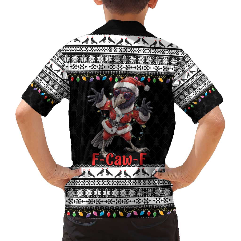 F Caw F Raven Christmas Family Matching Puletasi and Hawaiian Shirt Funny Santa Crow - Wonder Print Shop