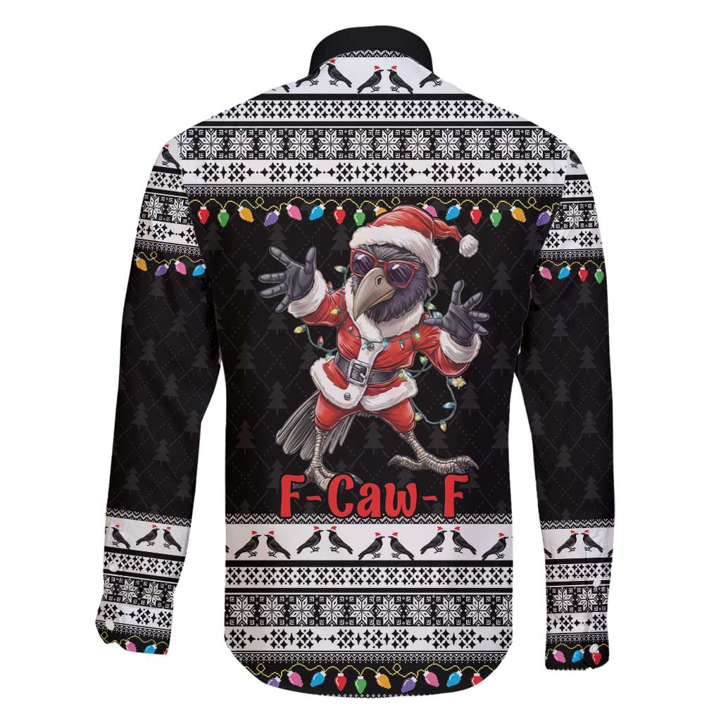 F Caw F Raven Christmas Family Matching Short Sleeve Bodycon Dress and Hawaiian Shirt Funny Santa Crow - Wonder Print Shop