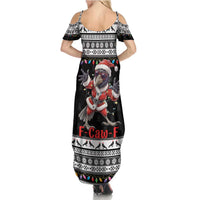 F Caw F Raven Christmas Family Matching Summer Maxi Dress and Hawaiian Shirt Funny Santa Crow - Wonder Print Shop