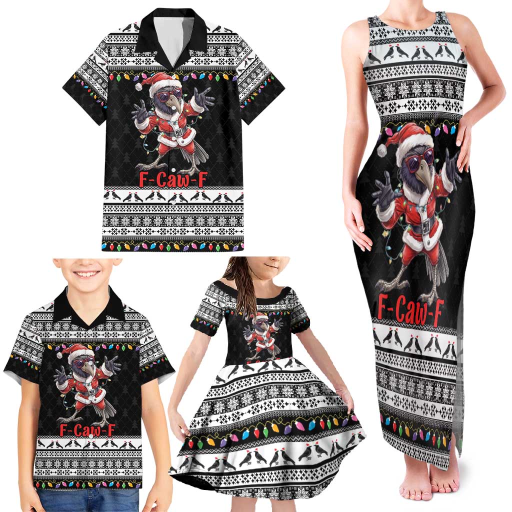 F Caw F Raven Christmas Family Matching Tank Maxi Dress and Hawaiian Shirt Funny Santa Crow - Wonder Print Shop