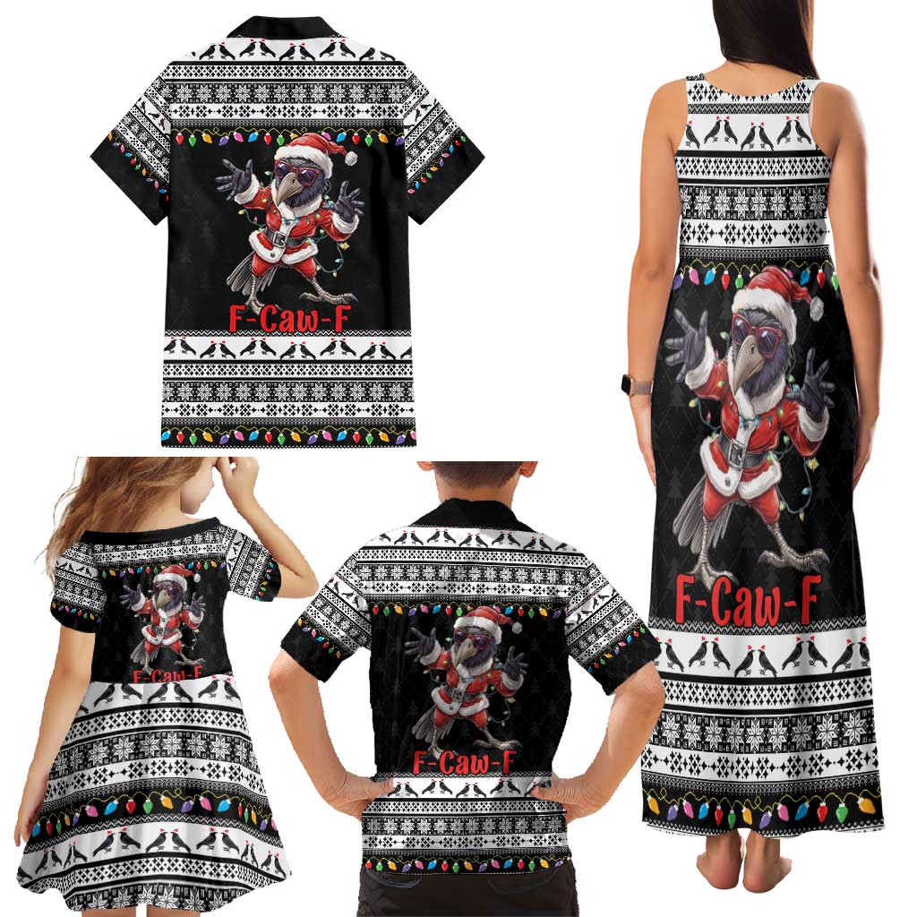F Caw F Raven Christmas Family Matching Tank Maxi Dress and Hawaiian Shirt Funny Santa Crow - Wonder Print Shop