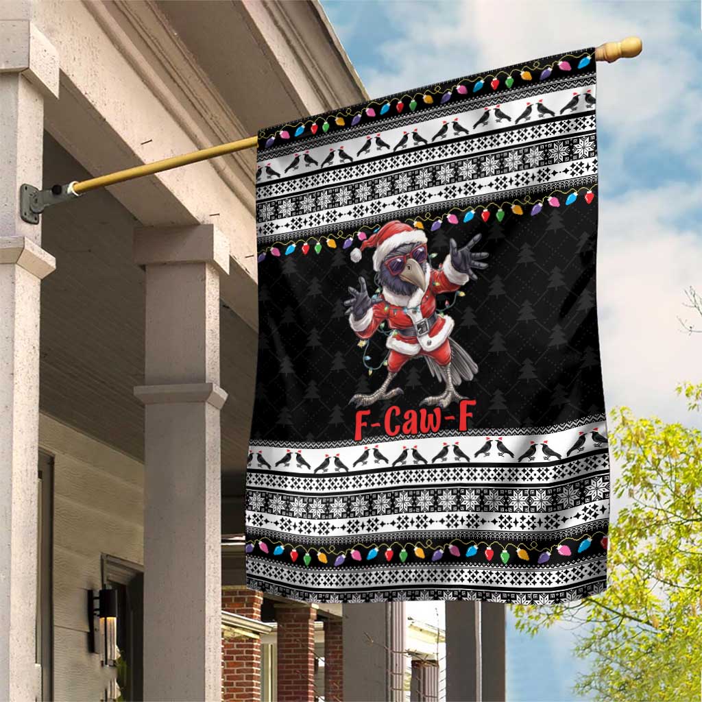 F Caw F Raven Christmas Garden Flag Funny Santa Crow - Wonder Print Shop