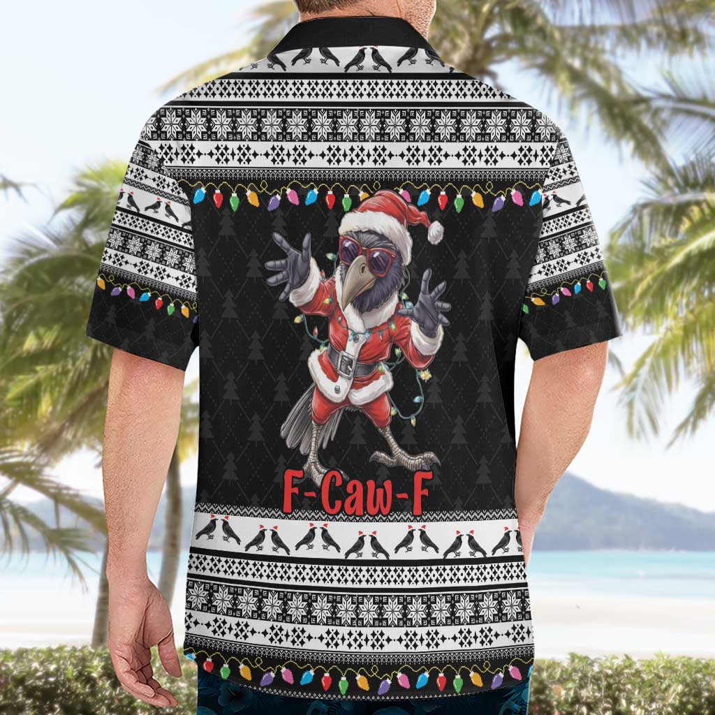 F Caw F Raven Christmas Hawaiian Shirt Funny Santa Crow - Wonder Print Shop