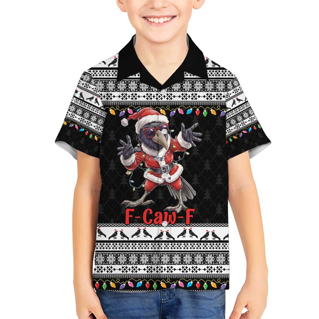 F Caw F Raven Christmas Hawaiian Shirt Funny Santa Crow - Wonder Print Shop