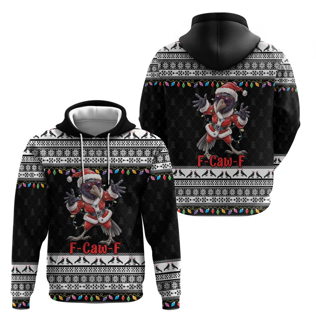 F Caw F Raven Christmas Hoodie Funny Santa Crow - Wonder Print Shop