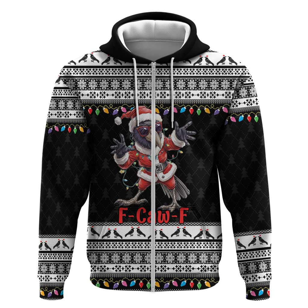 F Caw F Raven Christmas Hoodie Funny Santa Crow - Wonder Print Shop
