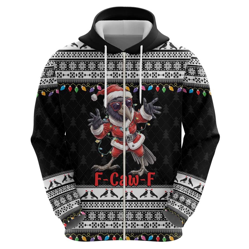 F Caw F Raven Christmas Hoodie Funny Santa Crow - Wonder Print Shop