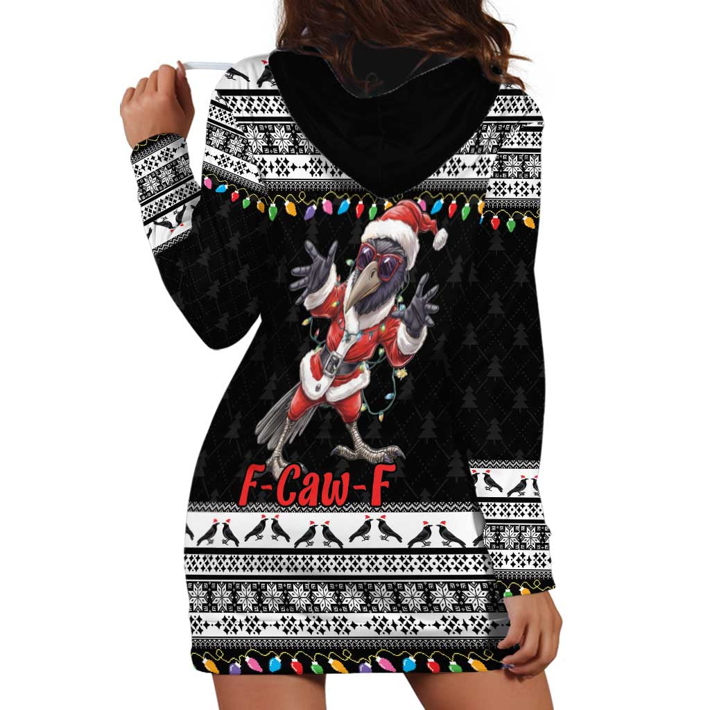 F Caw F Raven Christmas Hoodie Dress Funny Santa Crow - Wonder Print Shop
