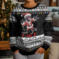 F Caw F Raven Christmas Kid Ugly Christmas Sweater Funny Santa Crow - Wonder Print Shop