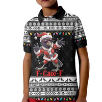 F Caw F Raven Christmas Kid Polo Shirt Funny Santa Crow - Wonder Print Shop