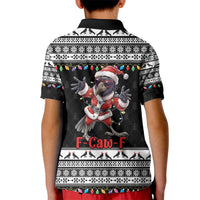 F Caw F Raven Christmas Kid Polo Shirt Funny Santa Crow - Wonder Print Shop