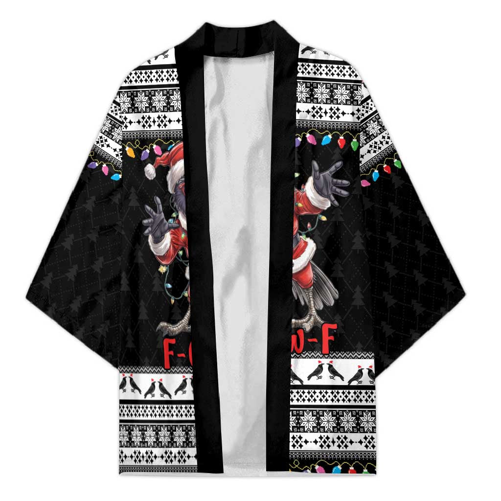 F Caw F Raven Christmas Kimono Funny Santa Crow - Wonder Print Shop