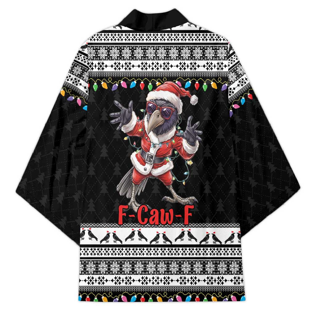 F Caw F Raven Christmas Kimono Funny Santa Crow - Wonder Print Shop