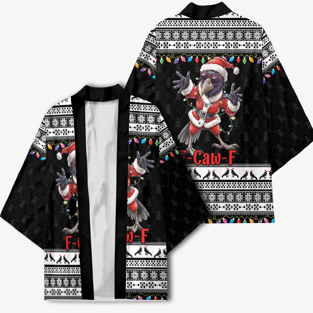 F Caw F Raven Christmas Kimono Funny Santa Crow - Wonder Print Shop