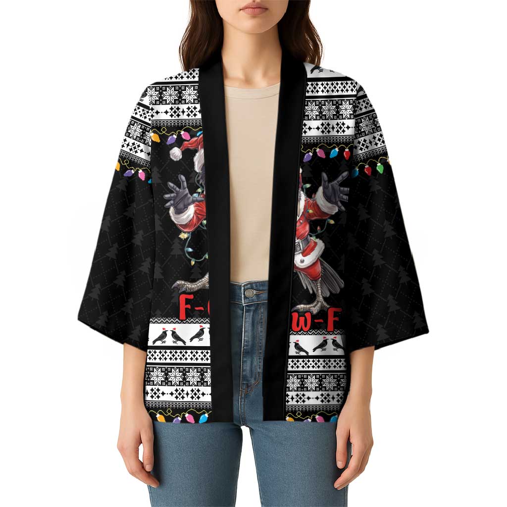 F Caw F Raven Christmas Kimono Funny Santa Crow - Wonder Print Shop