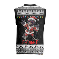 F Caw F Raven Christmas Knitted V-Neck Vest Funny Santa Crow - Wonder Print Shop