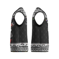 F Caw F Raven Christmas Knitted V-Neck Vest Funny Santa Crow - Wonder Print Shop