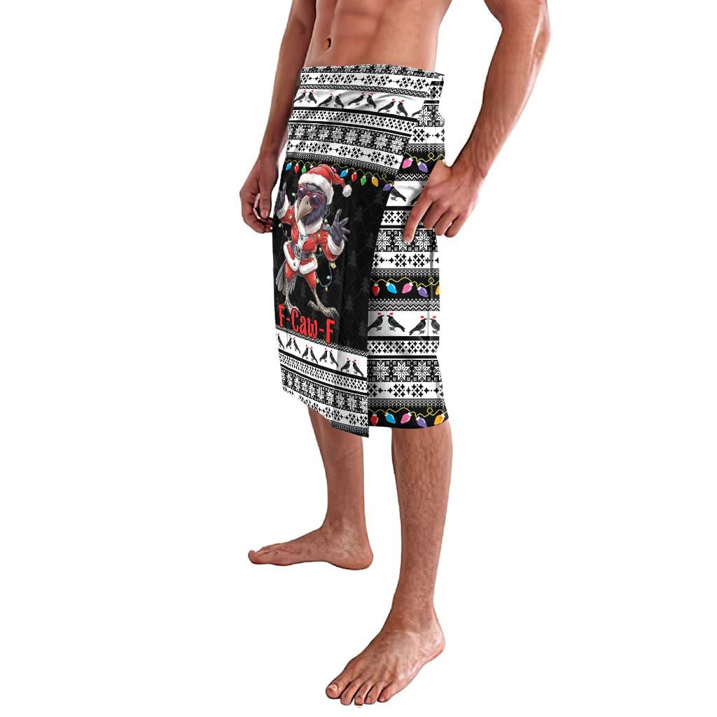 F Caw F Raven Christmas Lavalava Funny Santa Crow - Wonder Print Shop