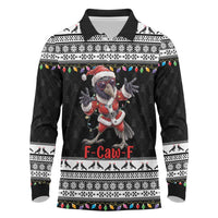 F Caw F Raven Christmas Long Sleeve Polo Shirt Funny Santa Crow - Wonder Print Shop