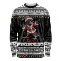 F Caw F Raven Christmas Long Sleeve Shirt Funny Santa Crow - Wonder Print Shop