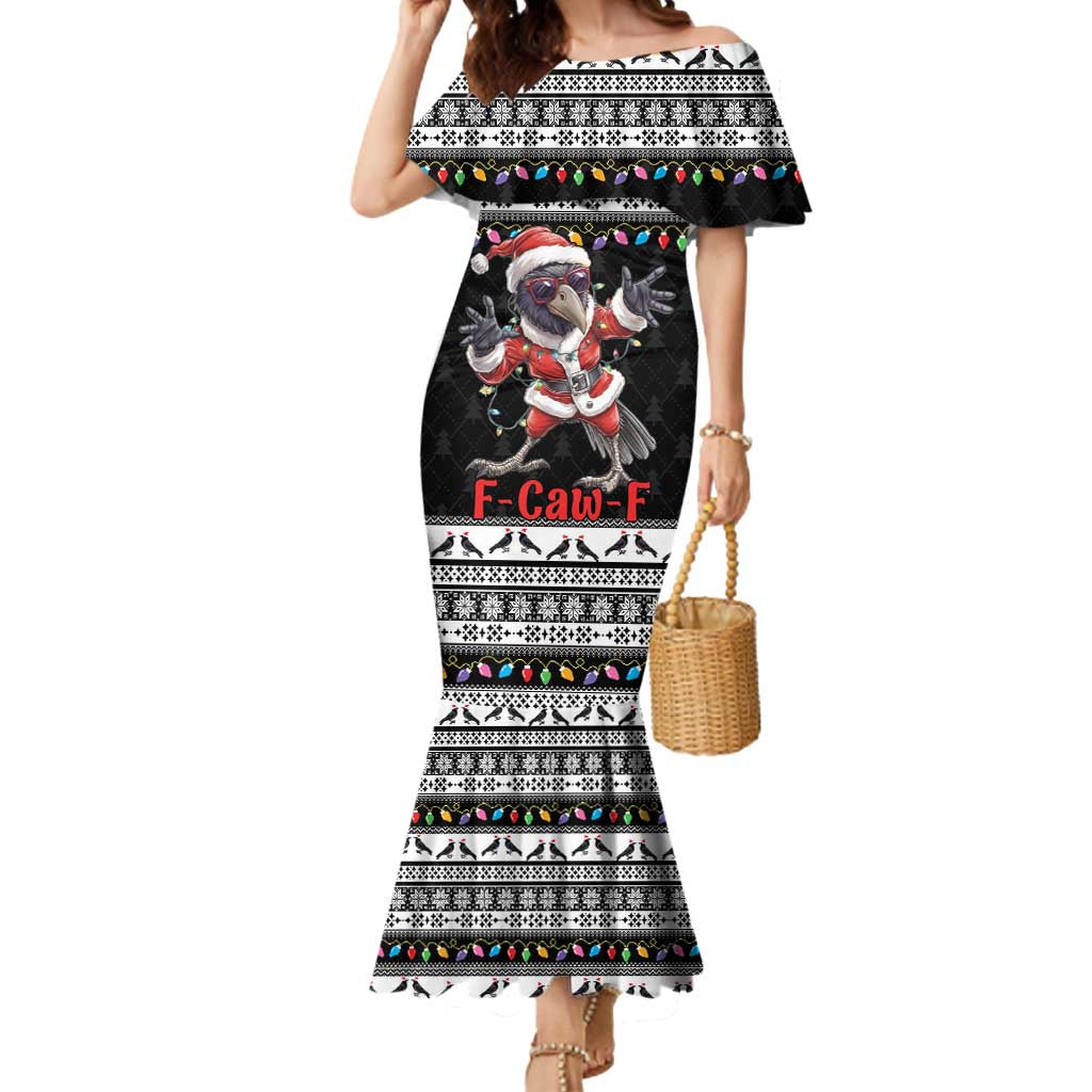 F Caw F Raven Christmas Mermaid Dress Funny Santa Crow - Wonder Print Shop
