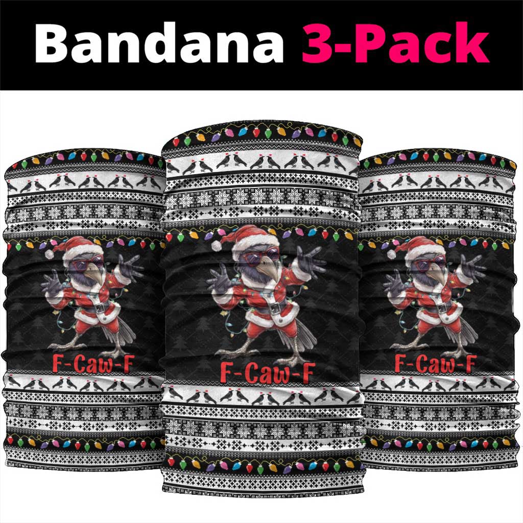 F Caw F Raven Christmas Neck Gaiter Funny Santa Crow - Wonder Print Shop